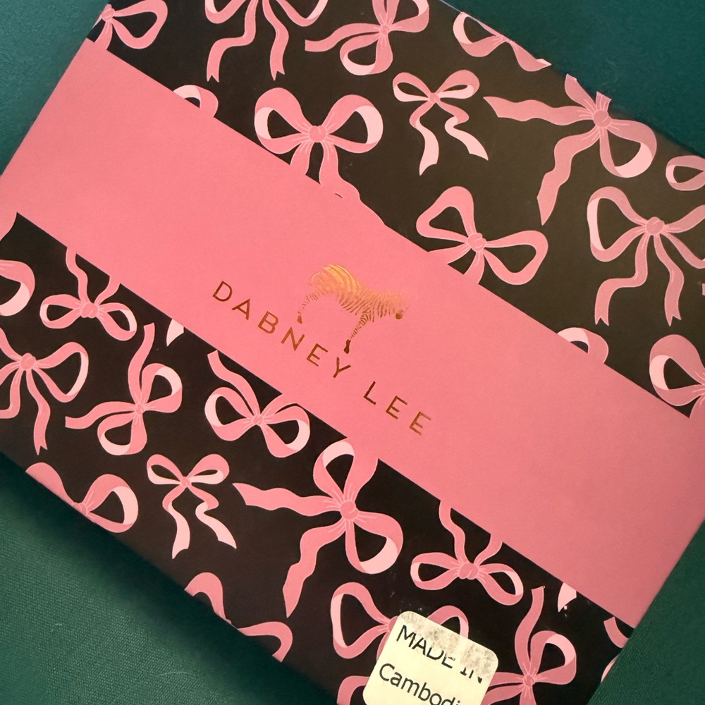 NWT- Dabney Lee Pink and Black Bow Pattern Box Gift Set